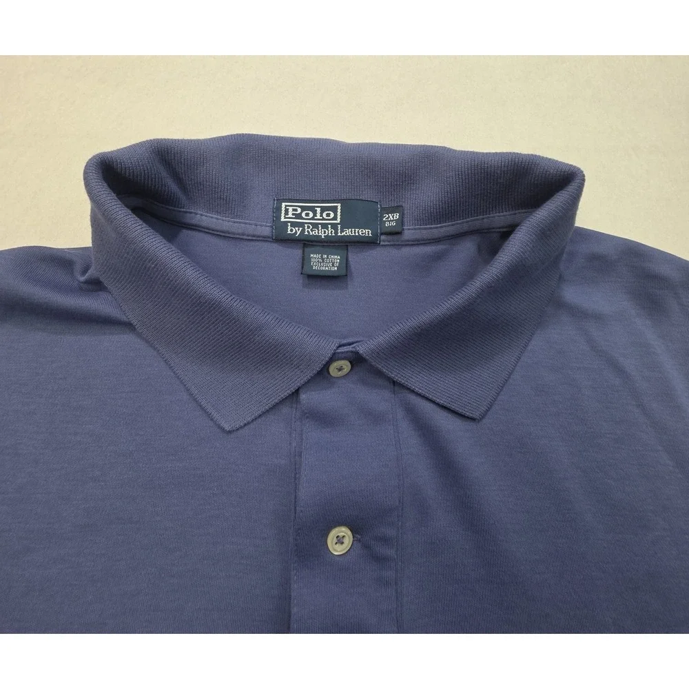 Polo Ralph Lauren Polo Shirt Mens‎ 2XB Blue Gray LIMITED USE Yellow Pony Soft